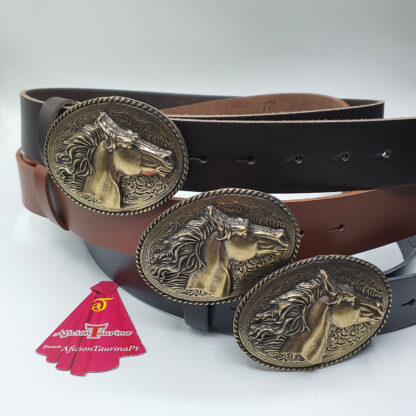 Cintos em pele fivela Cavalo oval