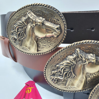 Cintos em pele fivela Cavalo oval - Image 2