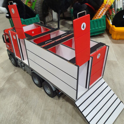 Camião Transporte de Touros com portas intermédias, pátio e rampa Bruder Mercedes - Image 4