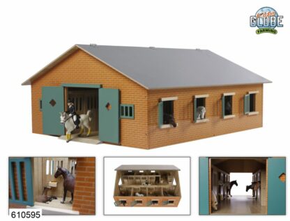 Estábulo de madeira 7 boxes escala 1:24