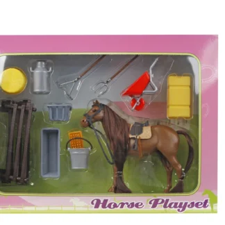 Kit cavalo 13cm com acessórios